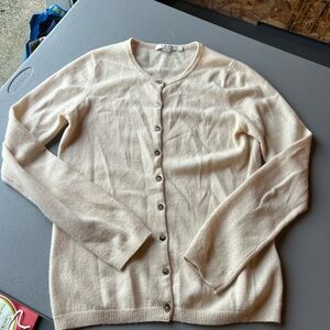 Boden cashmere Cream Button-Up Cardigan